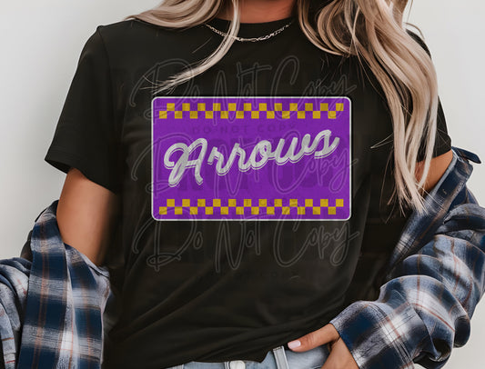 Mascot Box Label - Arrows (Adult)