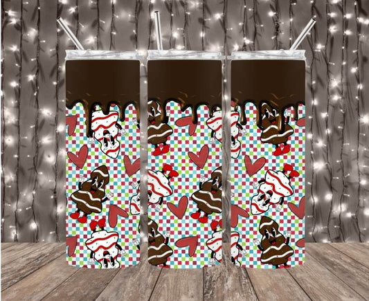 Checkered Christmas Cakes Tumbler