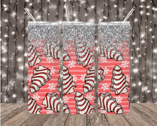 Christmas Cakes & Glitter Tumbler