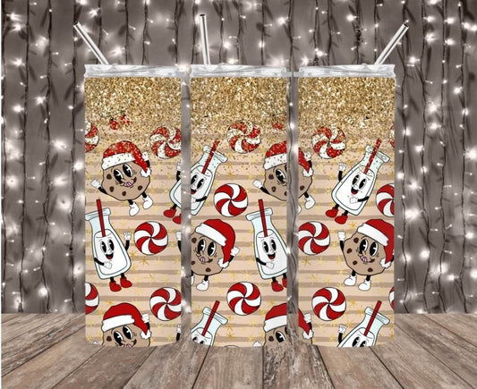 Milk & Cookies Glitter Tumbler