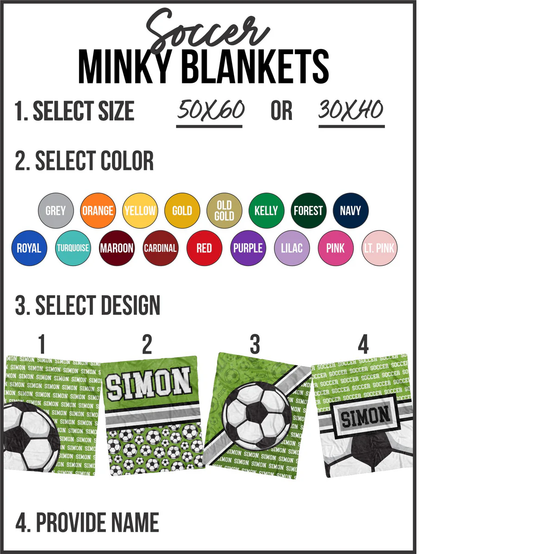 Soccer Custom Minky Blanket