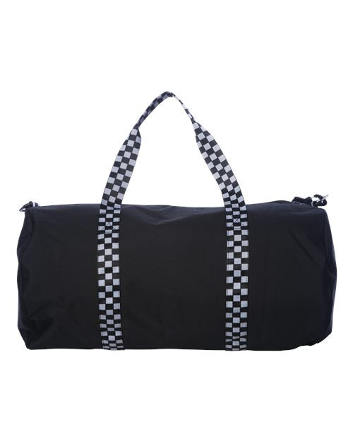 Black Duffle with Checkered Handle