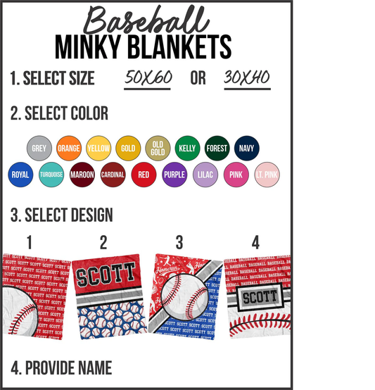 Baseball Custom Minky Blanket