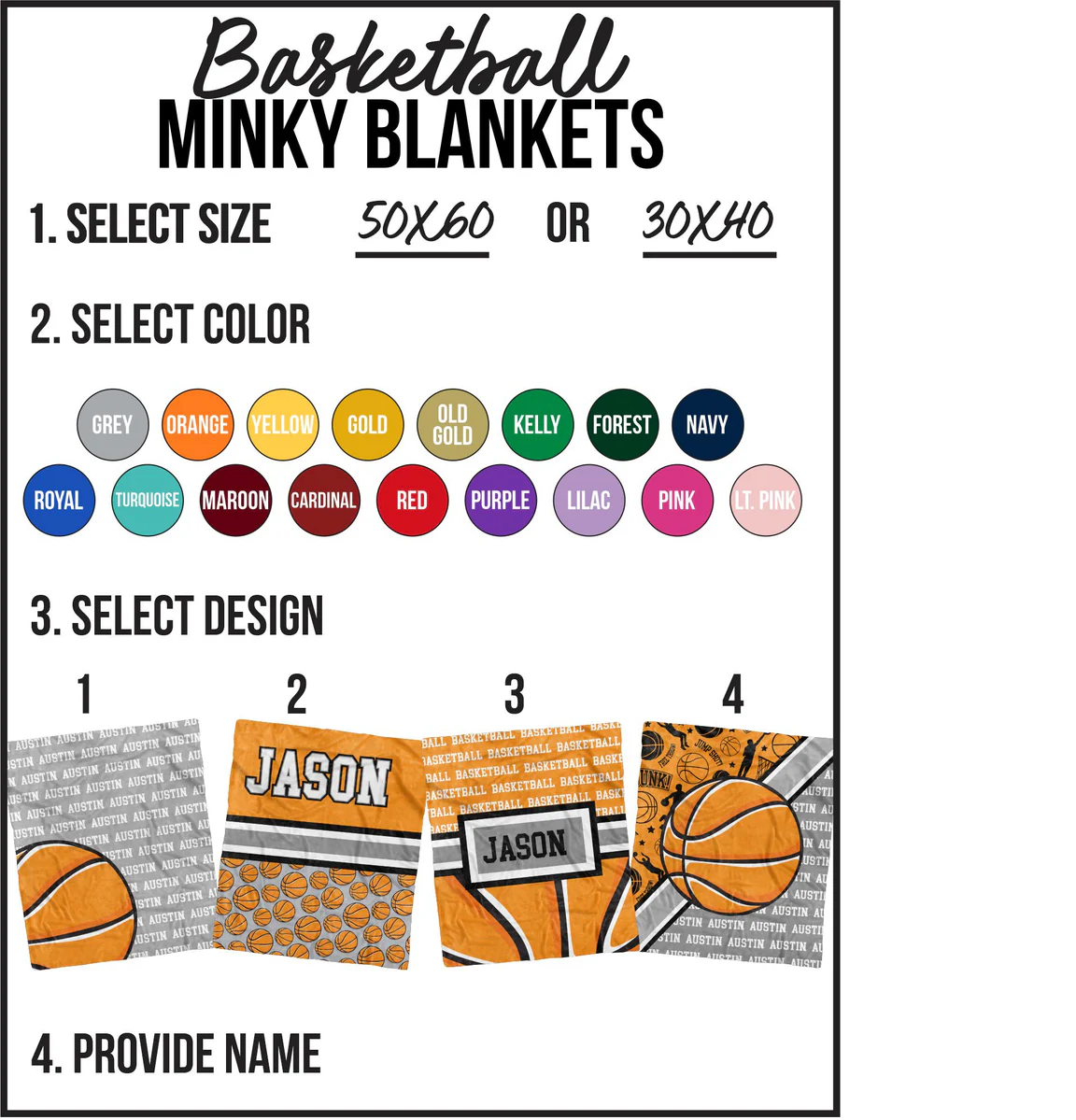 Basketball Custom Minky Blanket