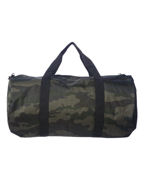 Black Duffle with Checkered Handle