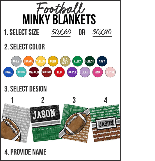 Football Custom Minky Blanket