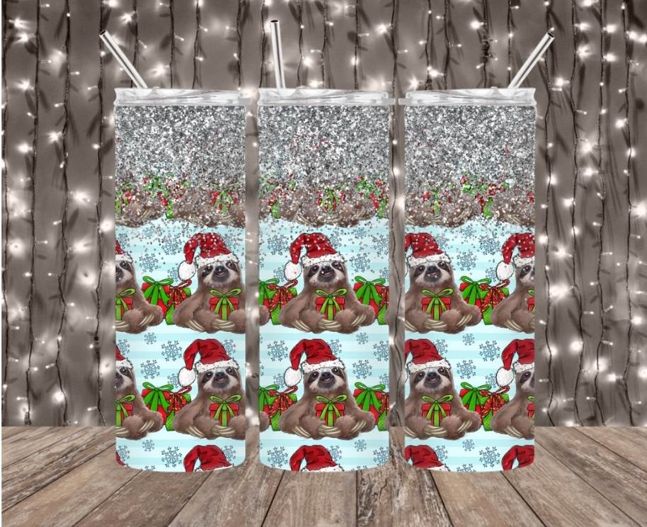 Sloth Christmas Tumbler